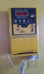 Breathalyser machine in the bar/ restaurant where we were. Great idea - if you get caught drink driving, you lose your license for 3+ months.