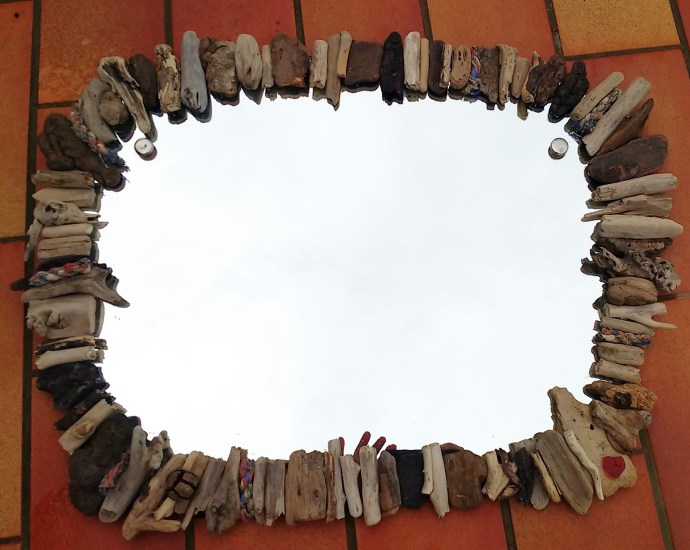 And this was the commissioned pimped up mirror to cover some damage at the bottom of it.